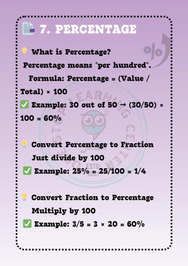percentage formula preview