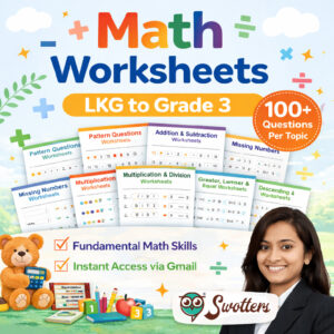 Math Worksheets for LKG to Grade 3